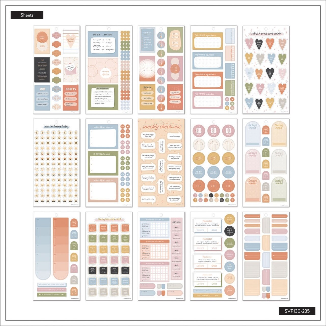 Happy Planner Sticker Value Pack 30/Sheets-Moods + Mindfulness